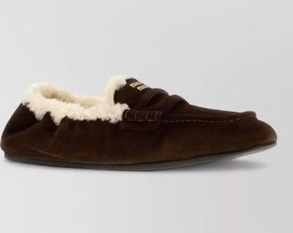 Miu Miu suede shearling loafers