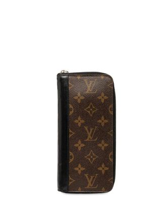 Louis Vuitton Portafoglio Macassar Vertical Zippy con monogramma 2014 - Marrone