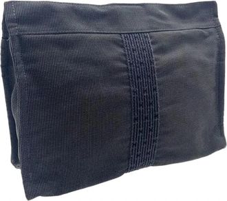 Herm&egrave;s Pre-owned Clutch Bag - Dames - Vintage Clutch - Grijs - ONE Size - Nylon - Vintage