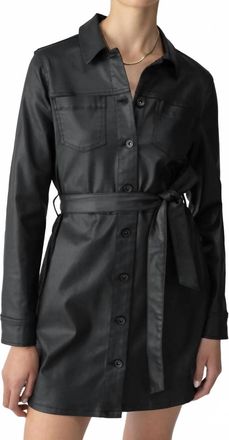 Sanctuary Coated Denim Dress In Black