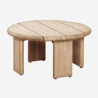 Sklum Sklum - Mesa Auxiliar Para Jard&iacute;n Redonda &Oslash;70 Cm En Madera De Acacia Famara