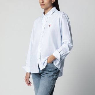 Ami Camicia Ami de Coeur a righe azzurra e bianca