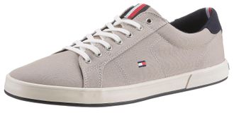 Tommy Hilfiger Sneaker TOMMY HILFIGER ICONIC LONG LACE SNEAKER, Herren, Gr. 39, grau, Baumwolle, Schuhe Sneaker, Freizeitschuh, Halbschuh, Schn&uuml;rschuh mit gespolstet