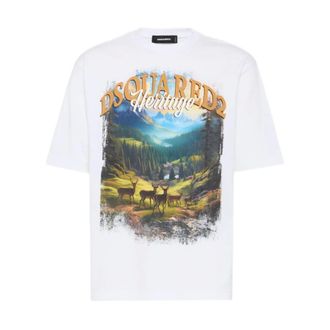 Dsquared2 T-Shirts, male, White, Size: 2XL Dsquared2 Shirts White