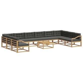 vidaXL Set Di Divani Da Esterno 11 Pz Bianco E Antracite Vidaxl