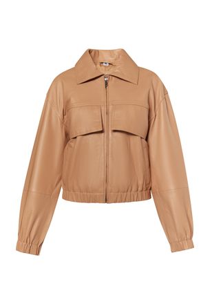 Dreimaster Dreimaster Leren blouson Dames Kameel