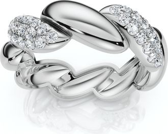 Pompeii3 Womens Stackable Diamond Rope Anniversary Ring 14k Gold or Platinum Lab Grown