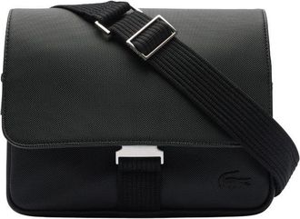Lacoste Mens Classic Messenger Bag, Black, One Size