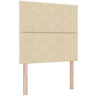 vidaXL Fabric Headboard Geometric with Headboard Cream 100 cm Fabric Vidaxl
