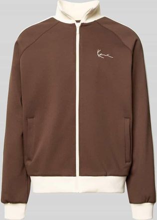 Karl Kani Sweatjacke mit Stehkragen in Dunkelbraun, Gr&ouml;&szlig;e XXL