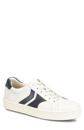 B&oslash;rn Beck Tie Low Top Sneaker in White Leather Combo at Nordstrom, Size 11.5