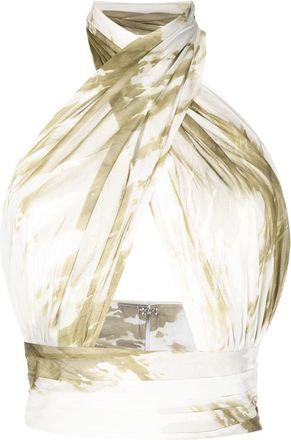 Bambah tie-dye halterneck top - women - Polyester - 14 - Green