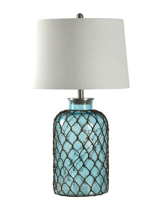 StyleCraft Stylecraft Montego Bay Seeded Glass & Netting Table Lamp