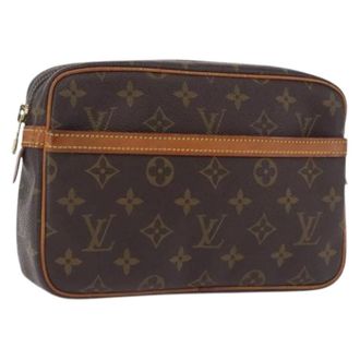 Louis Vuitton Pre-owned Vintage Monogram Clutch - Dames - Pre-owned - Bruin - Maat: ONE Size Leer