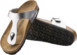 Birkenstock Womens Gizeh Birko-Flor Sandals In Silver