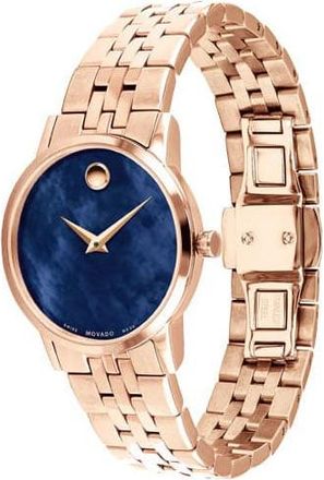 Movado Womens 0607354 Ladies Museum Watch - Rose Gold - One Size