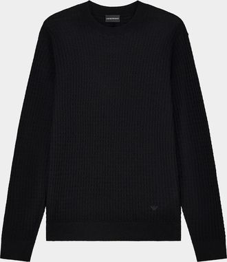 Emporio Armani Men & apos;s Textured Virgin Wool Crewneck Sweater