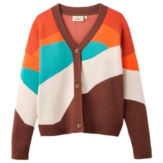 Passenger Scenic Long Knitted Cardigan Cardigan f&uuml;r Damen | bunt