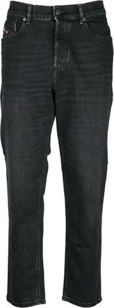 Diesel Black Cotton Elastane Mens Slim Fit Jeans