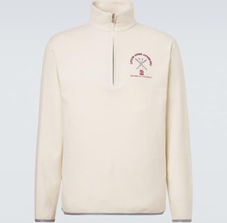 Brunello Cucinelli Felpa in misto cashmere e cotone con zip corta