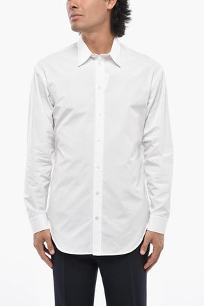 Balenciaga Camicia in Popeline di Cotone con Collo Francese Balenciaga