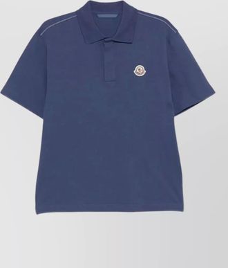 Moncler cotton piqu&eacute; polo shirt logo detail
