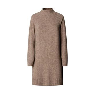 Pepe Jeans London Kleedjes, Dames, Beige, S, Korte Gebreide Jurk