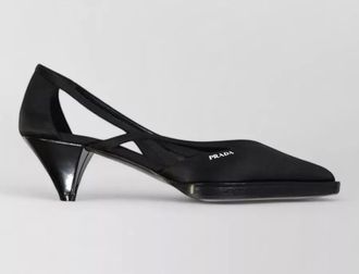 Prada silk mid heel pumps