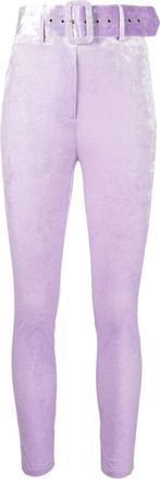 Patrizia Pepe belted high-waist trousers - women - Elastane/Polyester - 0 - Purple