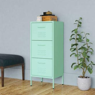 Berkfield Home Storage Cabinet Mint 42.5x35x101.5 cm Steel in Green