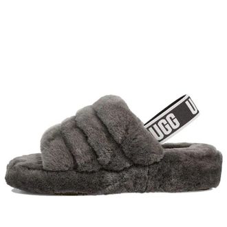 UGG (WMNS) UGG Fluff Yeah Slide Thick Sole Gray Slippers 1095119-CHRC