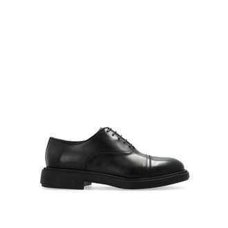 Ferragamo Black Calfskin Oxfords And Mens Derbies