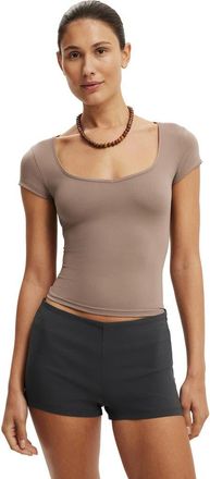 Cotton On Womens Hold Me Short Sleeve in Washed Mocha at Nordstrom, Size Xx-Large