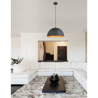 Netlighting Lenn Dome Pendant Ceiling Light Black 1x E27