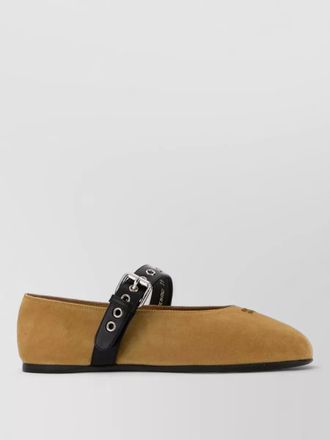 Miu Miu suede ballerinas flat sole round toe