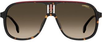 Carrera 62mm Oversize Gradient Square Sunglasses in Havana Red/Brown Sf at Nordstrom