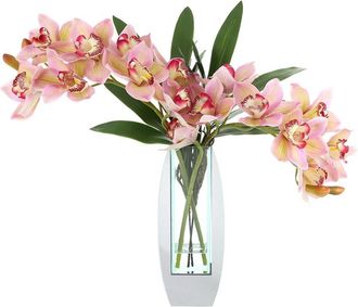 Creative Displays Inc. Handmade Faux Orchid Arrangement In Mirror Vase