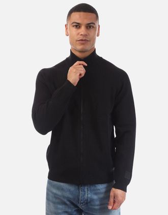 C.P. Company Mens Extrafine Merino Wool Full Zip Sweater - Black - Size: 36