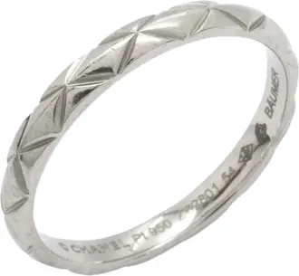 Chanel Platinum 950 Band Ring (Pre-Owned)