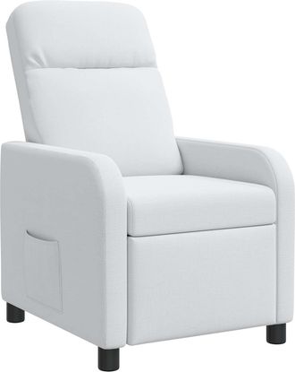 vidaXL Recliner Blanco Tela Vidaxl