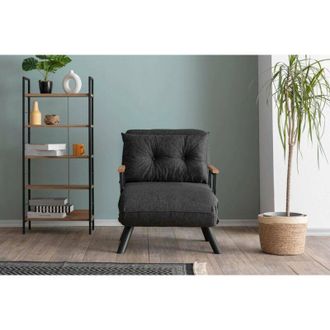 Dmora Sill&oacute;n Quaoar, Asiento Acolchado, Sof&aacute; De Sal&oacute;n Individual, Silla Con Reposabrazos, 60x78 H78 Cm, Gris Ceniza - Dmora