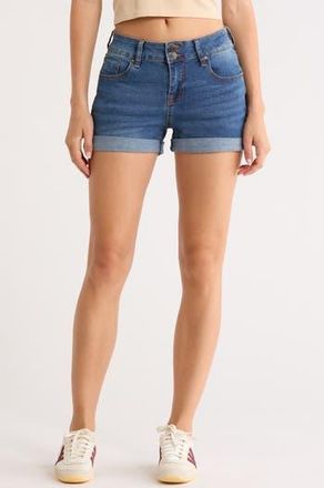 Vigoss Double Button Cuffed Denim Shorts in Dark Wash at Nordstrom Rack, Size 30