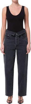 A Gold E Echo Taper Flip Waist Denim Jeans In Zephyr
