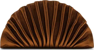 Cult Gaia Nala Pleated Leather Clutch in Bronze at Nordstrom