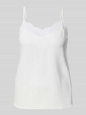 Pieces Relaxed Fit Blusentop mit Spitzenbesatz Modell TIFFANY in Weiss, Gr&ouml;&szlig;e XL