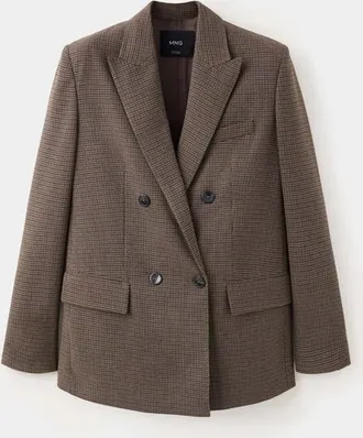 Mango Blazer completo doppiopetto cioccolato - Donna - XXS - MANGO
