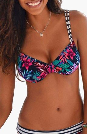 Lascana Womens Pattern Underwire Bikini Top Size 36DDD in Multi Print at Nordstrom