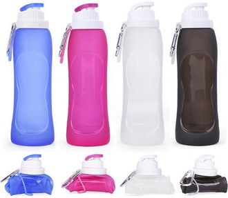 OEM Botella De Agua Deportiva, Libre De Bpa, Ultraligera, 500 Ml, Plegable, A Prueba De Fugas, Ideal Para Fitness, Gimnasio, Yoga, Transparente