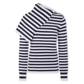 Paco Rabanne Turtlenecks, female, Blue, S, Oversized Wool Turtleneck Jumper