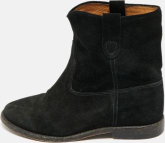 Isabel Marant Crisi Size 37 Black Suede Ankle Length Boots